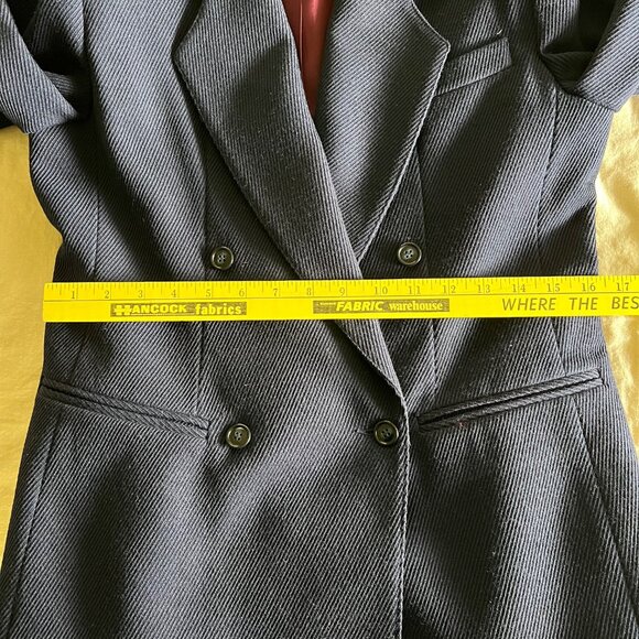 Navy Double Breasted Blazer Size 8 - Picture 5 of 6